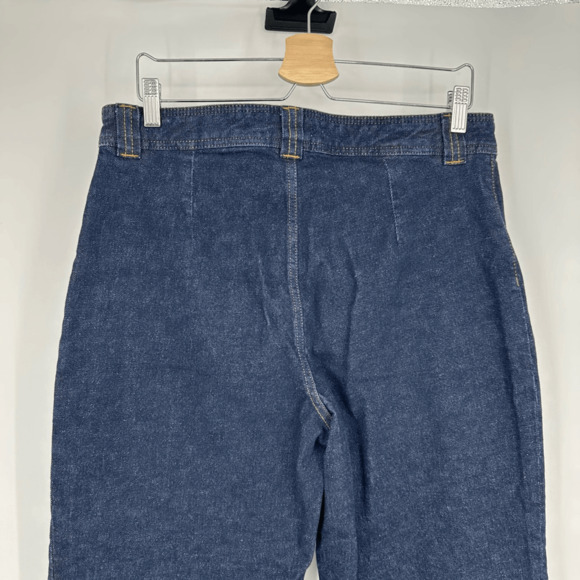 & Other Stories Women’s High Rise Wide Leg Jeans Size 12 Dark Wash Denim Pockets - Picture 12 of 13